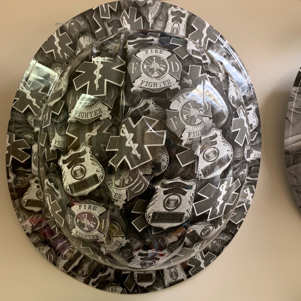 One of a kind HYDROGRAPHIC 1st responders hard hat